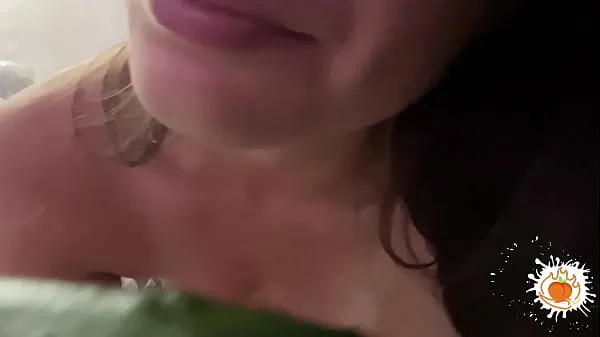 XXX Playing with a big cucumber for the first time while my boyfriend is not at home top Clips
