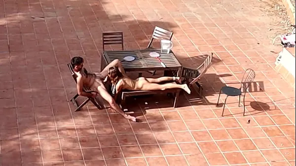 XXX Public. Couple Playing and Fucking in the Courtyard, outside top Clips