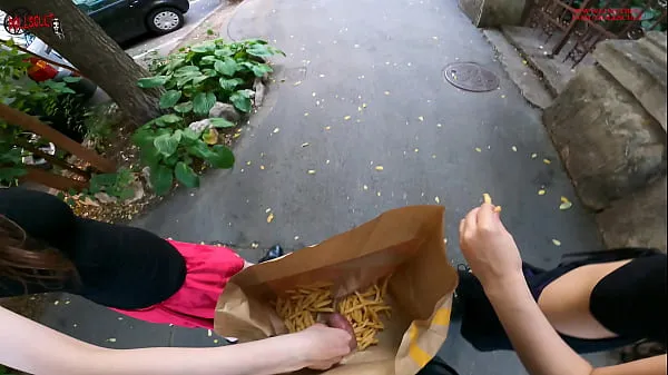 XXX Public double handjob in the fries b a g ... I'm jerkin'it! A whole new way to love McDonald's top Clips