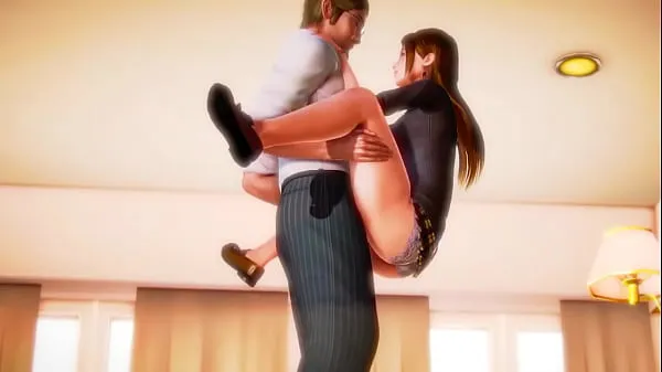 XXX 可愛的女士在色情無盡的動畫視頻中與一個男人在她的床上做愛 热门片段