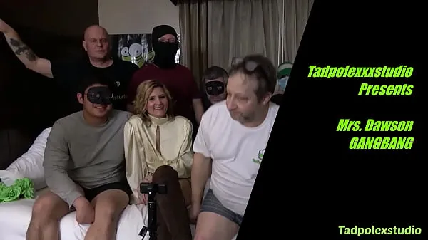 XXX Mrs. Dawson's Orgasm Train, Gang of 8 Gents Fuck Her To Climax top Clips